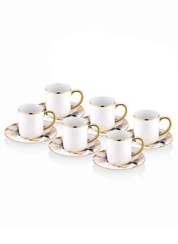 Set cesti de cafea, Mia, 742TMA7565, Sticla, Multicolor