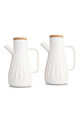 Set sticle dispenser ulei si otet, Planet X, 283PLN1208, Portelan, Alb