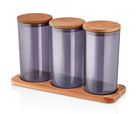 Set recipiente cu capac, Hermia, 619PLS1179, Dishwasher - safe / Microwave - not safe / BPA Free, Maro/Mov