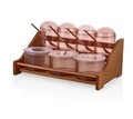 Set recipiente pentru condimente cu suport, Plasberg, 619PLS1127, Plastic, Maro