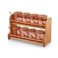 Set recipiente pentru condimente cu suport, Plasberg, 619PLS1109, Plastic, Maro