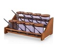 Set recipiente pentru condimente cu suport, Plasberg, 619PLS1106, Plastic, Maro/Mov