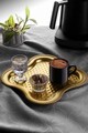 Set cesti de cafea, Rowe, 196RWE2522, Plastic, Include tava servire 21 x 21 cm, Auriu