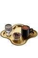 Set cesti de cafea, Rowe, 196RWE2522, Plastic, Include tava servire 21 x 21 cm, Auriu