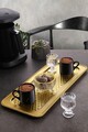 Set cesti de cafea, Rowe, 196RWE2523, Plastic, + tava servire 17 x 39 cm, Auriu