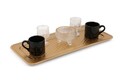 Set cesti de cafea, Rowe, 196RWE2523, Plastic, + tava servire 17 x 39 cm, Auriu