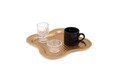 Set cesti de cafea, Rowe, 196RWE2520, Plastic, + 6 tavi servire 21 x 21 cm, Auriu