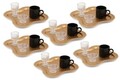Set cesti de cafea, Rowe, 196RWE2520, Plastic, + 6 tavi servire 21 x 21 cm, Auriu