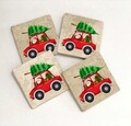 Set suporturi de pahare, Hermia, 366TYR1211, 10 x 10 x 1 cm, 4 piese, Multicolor