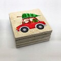 Set suporturi de pahare, Hermia, 366TYR1211, 10 x 10 x 1 cm, 4 piese, Multicolor
