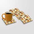 Set suporturi de pahare, Hermia, 366TYR1212, 10 x 10 x 1 cm, 4 piese, Multicolor