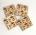 Set suporturi de pahare, Hermia, 366TYR1212, 10 x 10 x 1 cm, 4 piese, Multicolor