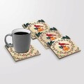 Set suporturi de pahare, Hermia, 366TYR1213, 10 x 10 x 1 cm, 4 piese, Multicolor