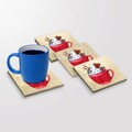 Set suporturi de pahare, Hermia, 366TYR1214, 10 x 10 x 1 cm, 4 piese, Multicolor