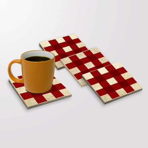 Set suporturi de pahare, Hermia, 366TYR1222, 10 x 10 x 1 cm, 4 piese, Multicolor