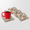 Set suporturi de pahare, Hermia, 366TYR1224, 10 x 10 x 1 cm, 4 piese, Multicolor