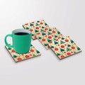 Set suporturi de pahare, Hermia, 366TYR1225, 10 x 10 x 1 cm, 4 piese, Multicolor