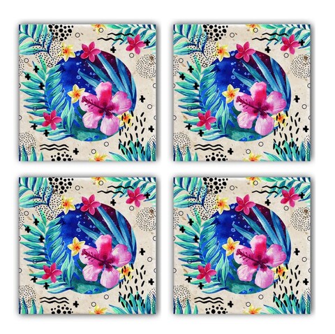 Set suporturi de pahare, Hermia, 366TYR1141, Multicolor