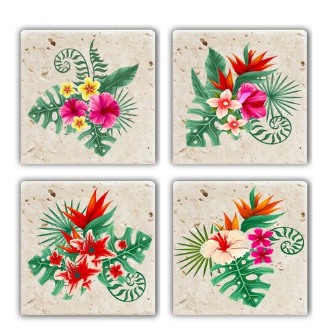Set suporturi de pahare, Hermia, 366TYR1172, Multicolor