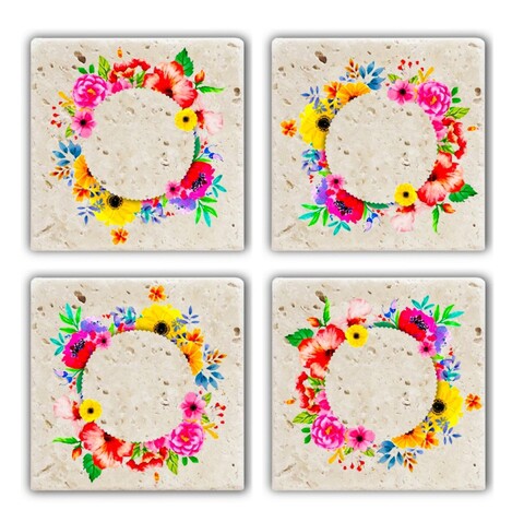 Set suporturi de pahare, Hermia, 366TYR1182, Multicolor