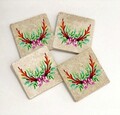Set suporturi de pahare, Hermia, 366TYR1227, 10 x 10 x 1 cm, 4 piese, Multicolor
