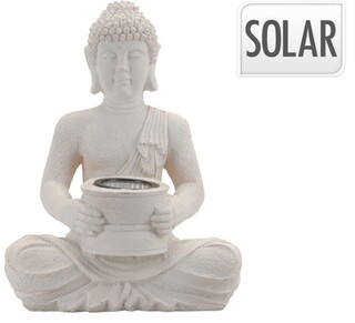 Lampa solara de gradina Buddha, 21x14x28 cm, ceramica
