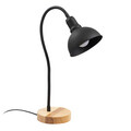 Lampa de masa, Alby, 525NOR2105, Metal, Negru / Stejar