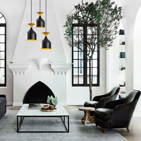 Lustra, Alby, 527ABY1821, Metal, Negru/Auriu