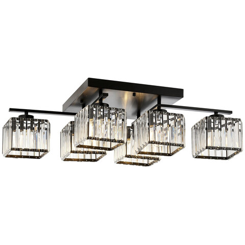 Lustra, Opviq, 301AUR1199, Metal, Negru / Alb / Bronz
