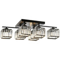 Lustra, Opviq, 301AUR1199, Metal, Negru / Alb / Bronz