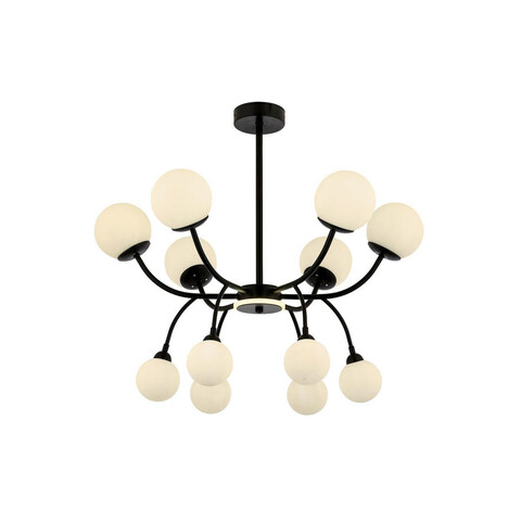 Lustra, Opviq, 301AUR1337, Metal, Negru / Crem