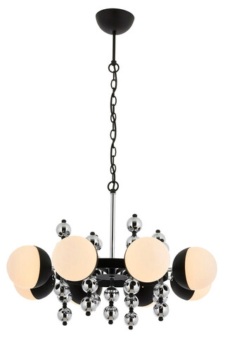 Lustra, Opviq, 301AUR1277, Metal, Negru / Crom