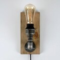 Lampa de masa, Evila Originals, 791EVL1550, Lemn, Negru/Argintiu