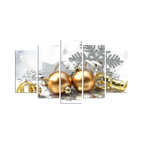 Set 5 tablouri decorative, Christmas 5PMDFNOEL-4, multicolor, 20x40/20x50/20x60 cm