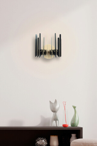 Aplica de perete, FullHouse, 390FLH2111, MDF  , Negru