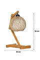 Lampa de masa, FullHouse, 390FLH1764, Lemn de pin, Ecru / Maro