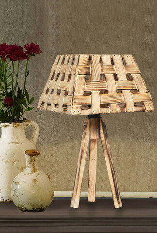 Lampa de masa, FullHouse, 390FLH1765, Lemn de pin, Natural / Ars