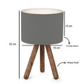 Lampa de masa, Insignio, 780SGN2574, Lemn, Gri inchis