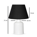 Lampa de masa, Insignio, 780SGN2539, Plastic, Alb/Negru