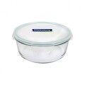 Caserola rotunda cu capac Glasslock Round, sticla temperata, 2000 ml, transparenta