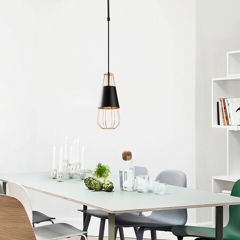 Lustra, Opviq, 892OPV1555, Metal, Negru/Cupru