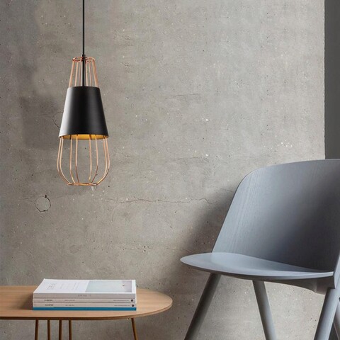 Lustra, Opviq, 892OPV1520, Metal, Negru/Cupru