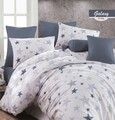 Lenjerie de pat dubla Galaxy, Majoli Home Collection, 4 piese, 200x220 cm, 100% bumbac ranforce, multicolor