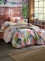 Lenjerie de pat dubla Karma, Majoli Home Collection, 4 piese, 200x220 cm, 100% bumbac ranforce, multicolor