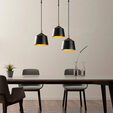 Lustra, Opviq, 892OPV1554, Metal, Negru/Auriu