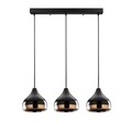 Set lustra si lampadar, Opviq, 892OPV9105, Metal, Negru/Cupru