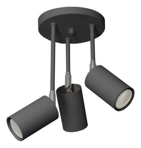 Plafoniera Lampex, Rolos 3B Black, GU10, 3x40W