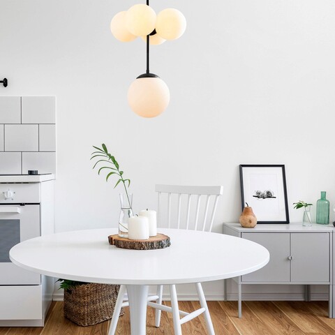 Lustra, Tatum, 584TTM1102, Metal, Alb/Negru