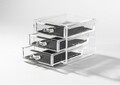 Ékszerrendező Tömörítő, 3 fiókos, polisztirol, átlátszó