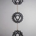 Decoratiune de perete, Chakra, Otel, 10 x 10 cm (1 piesa), Negru